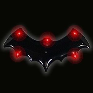 Light Up Halloween Flashing Pin Black Bat