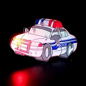 Light Up Police Car Flashing Pin Body Lights