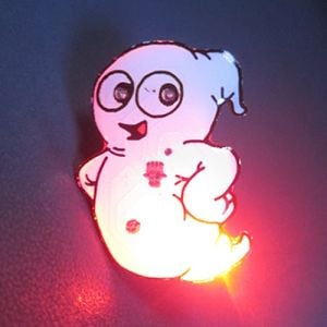 Ghost Halloween Light Up Flashing Pin