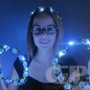 Glowing Light Up Floral Crown with White Light