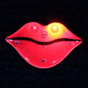 Hot Lips Light Up LED Lapel Pins Body Light