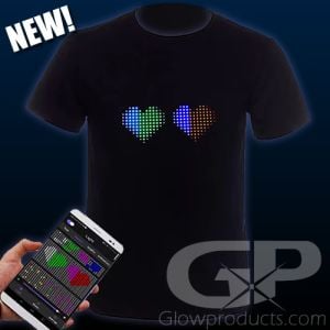 GP New Animated Light Up LED Shirt with Smartphone Control