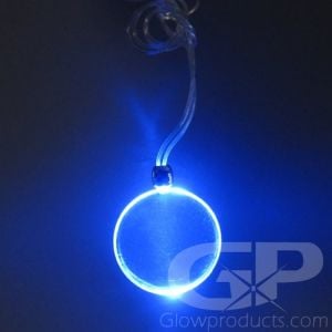 Circle Shape Glowing Pendant Necklace with Blue Light
