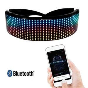 Light Up Cyber Visor Glasses with Bluetooth Smartphone Control