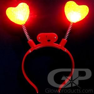 Red Heart Glowing Head Band Bopper