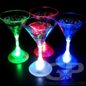 Glowing LED Light Martini Glasses - Single Color