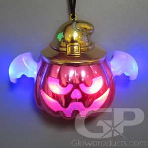 Light Up Pumpkin Halloween Glow Necklace