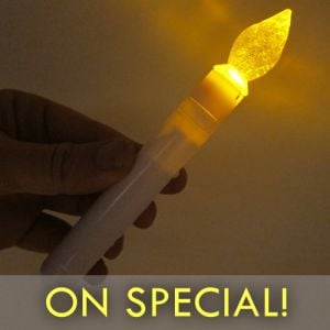 6 Inch Safe No Flame LED Vigil Candles - Sparkle Crystal Top (On Special)