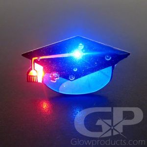 Graduation Cap Light Up Lapel Pin Flashing Body Light