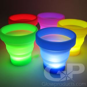LED Glow Cup - Silicone Folding Travel Light Cups