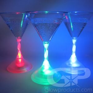 Glowing Light Up Martini Glasses