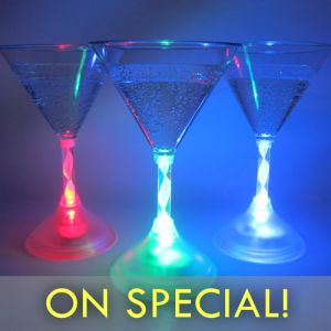 Glowing Light Up Martini Glasses
