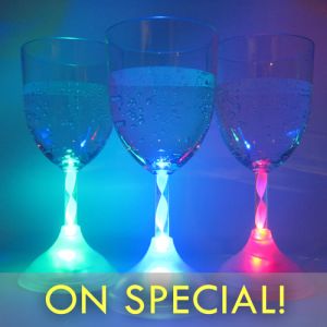 Light Up Glowing Wine Glasses Multi-Color