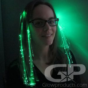 Green Fiber Optic Hair Clip Extensions