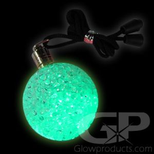 Large Glowing Green Ball Pendant Necklace