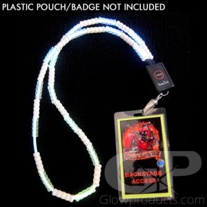 Light Up Lanyard Badge Clip White