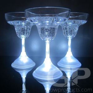 Light Up Margarita Glasses with White Light