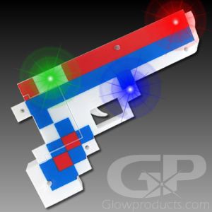LED Light Up Pixel Toy Gun Blaster