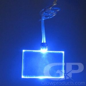 Light Up Rectangle Shape Glow Pendant Necklace