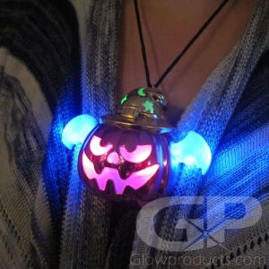 Light Up Pumpkin LED Necklace | Glowproducts.com