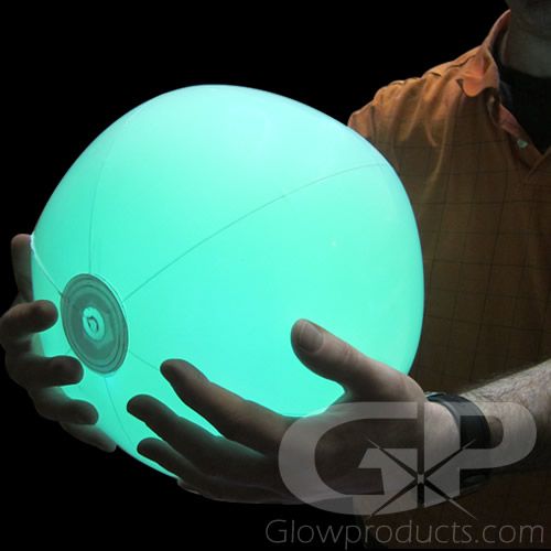 Glow Beach Balls with LED Light Insert Assorted Colors 12 pcs