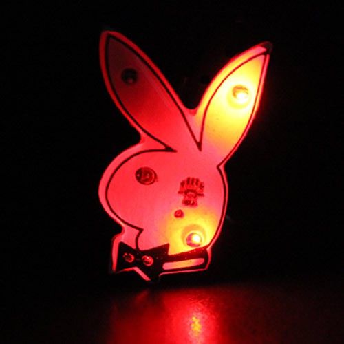Playboy Bunny Pin - LED Body Lights and Flashing Pins
