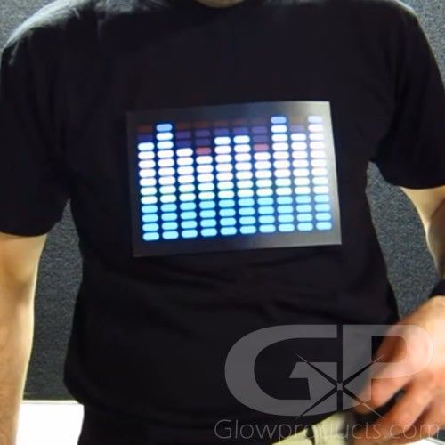 Animated Equalizer LED T Shirts Glow Shirts Glowproducts