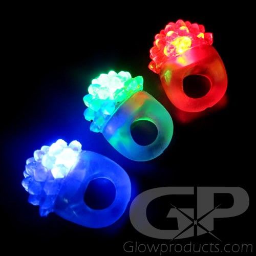 Light Up LED Bubble Finger Rings LED Jelly Rings Glowproducts
