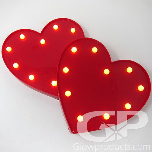 Light Up Heart Marquee Decor Light