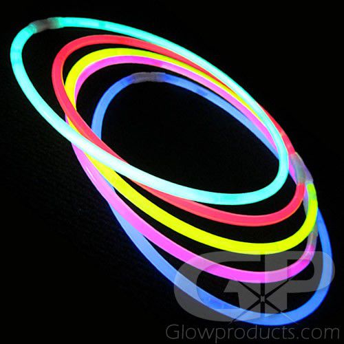 DirectGlow 100ct Purple/Green/Yellow 22 inch Glow Stick Necklaces & Connectors 