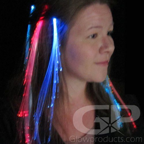 Glowbys LOT of 50 Pick from 9 Colors FiberOptic Hair Extension Wedding PROM