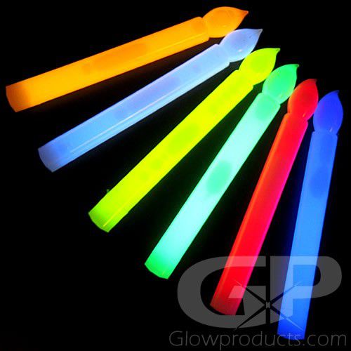 Pack of 24 - Candle Shape Glow Sticks Glow Stick Candles Green 