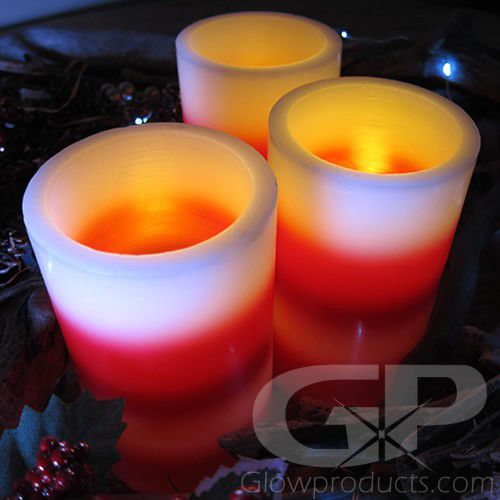 sirene flyde Forberedelse 5 Inch LED Flameless Candle with Red and White Stripes | Glowproducts.com