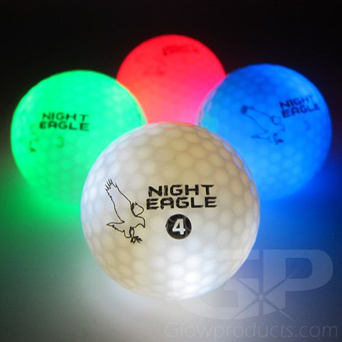 12 Glowing LED Golf Ball Assorted Color Mix | Glowproducts.com