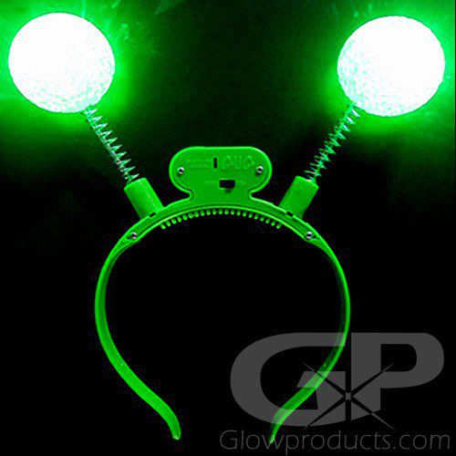 Bauble Head Bopper Antenna Alien Ears Bug Wobble Hair Band Green UFO Fancy Dress 