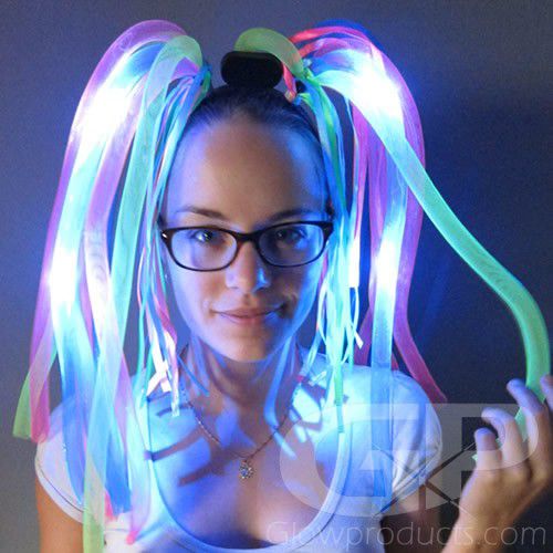Light Up LED Hair Noodle Party Dreads - Glowing Party Hair |  