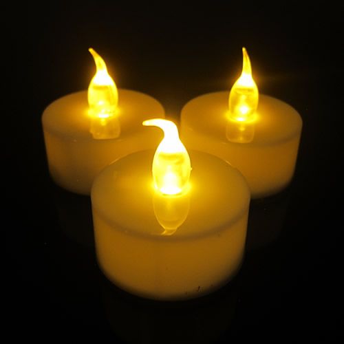 FLAMELESS TEA LIGHT CANDLES FLICKERING LED TEALIGHTs CANDLES BATTERY 