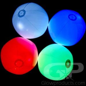 GLOW IN THE DARK BEACH BALLS Play Glow Reusable-NEW Translucent W/Glow Sticks 