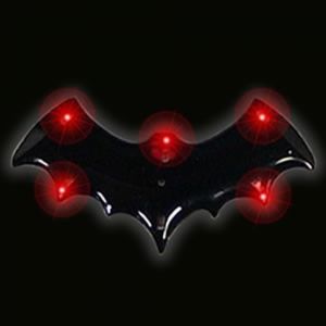 Light Up Halloween Flashing Pin Black Bat
