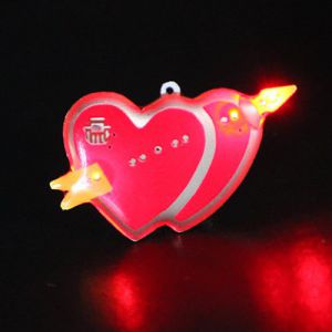 Light Up Valentines Heart Flashing Pin Body Lights