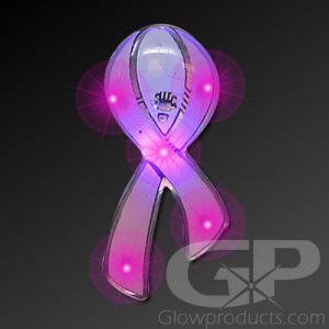 Pink Ribbon LED Body Light Lapel Pin