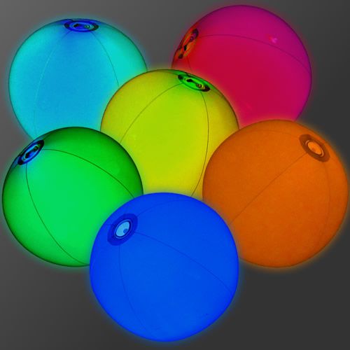 Glowing Beach Balls Assorted Color Pack 