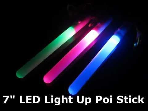 LED Glow Stick Strobing Poi Lights In 5 Different Mode Light Up Concert Party