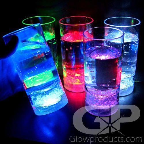 Light Up LED Tumbler Highball Glasses 